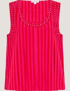 Fifi Sleeveless Stripe Top Pink
