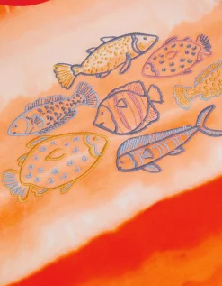 Fish Tie-Dye T-Shirt Orange