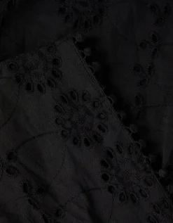 Floral Broderie Playsuit Black