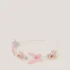 Floral Butterfly Embellished Metal Headband