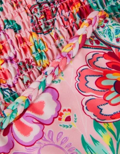 Floral Paisley Short Sleeve Bikini Set Multi