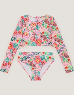 Floral Paisley UPF50+ Cropped Rash Vest Set Multi