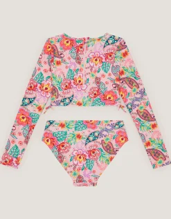 Floral Paisley UPF50+ Cropped Rash Vest Set Multi