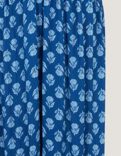 Floral Print Cut-Out Jumpsuit Blue