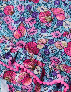 Floral Shell UPF50+ Rash Vest Swim Set Blue