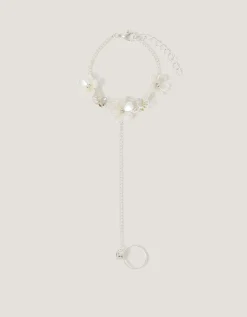 Flower Butterfly Ring & Hand Chain