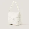 Flower Embellished Mesh Bag