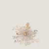 Flower Embellished Metal Hair Clip