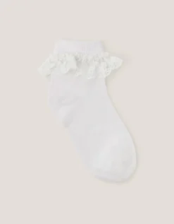Flower Lace Socks White