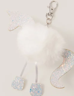 Fluffy Unicorn Bag Charm