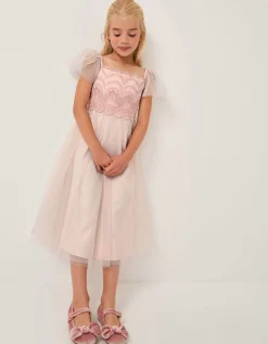 Francesca Lace Tulle Party Dress Pink