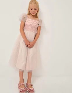Francesca Lace Tulle Party Dress Pink