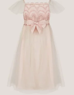 Francesca Lace Tulle Party Dress Pink