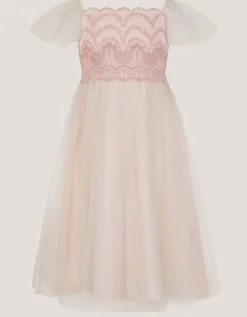 Francesca Lace Tulle Party Dress Pink