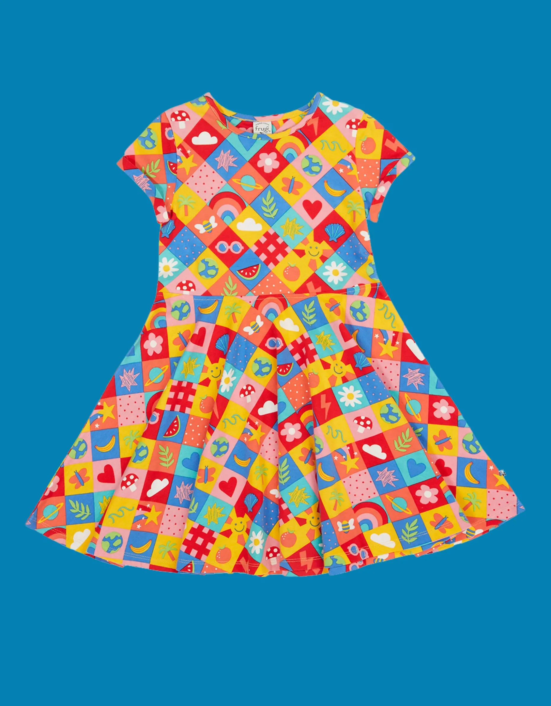 Frugi Spring Printed Skater Dress Multi