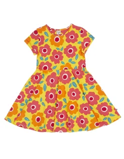 Frugi Spring Printed Skater Dress Yellow