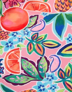Fruit Print Asymmetrical Swimsuit Pink