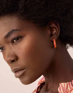 Gas Bijoux Enamel Gold-Plated Hoop Earrings
