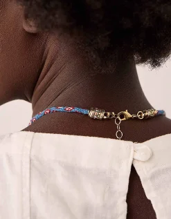 Gas Bijoux Lima Talisman Stone Hand-Woven Cord Necklace