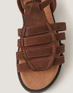 Gigi Suede Gladiator Sandals Brown
