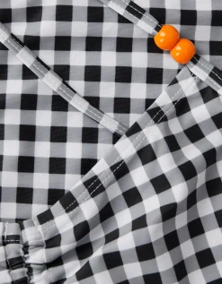 Gingham Cut Out Swimsuit Black