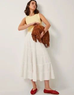 Ginny Tiered Maxi Skirt Ivory