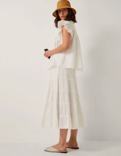 Ginny Tiered Maxi Skirt Ivory