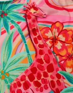 Giraffe Print Swimsuit Orange