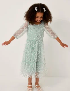 Gracie Embellished Long Sleeve Dress Green