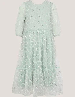 Gracie Embellished Long Sleeve Dress Green