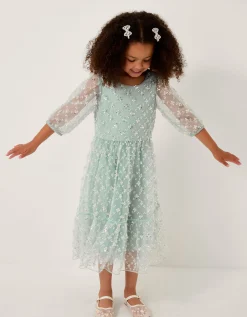 Gracie Embellished Long Sleeve Dress Green