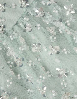 Gracie Embellished Long Sleeve Dress Green
