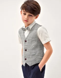 Greyson 3-Piece Houndstooth Waistcoat & Shirt Blue
