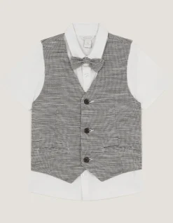 Greyson 3-Piece Houndstooth Waistcoat & Shirt Blue