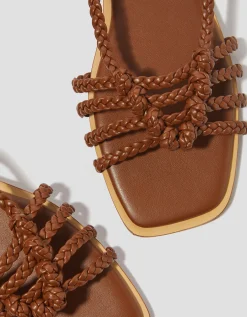 Haf Metallic Braided Sandals Tan