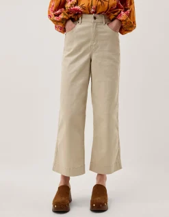 Hallie Regular Cropped Wide Leg Jeans Natural