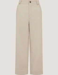 Hallie Regular Cropped Wide Leg Jeans Natural