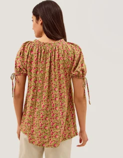 Harlowe Print Jersey Top Green