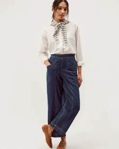 Harper Short Wide Leg Jeans Blue