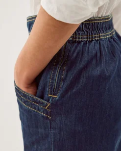 Harper Short Wide Leg Jeans Blue