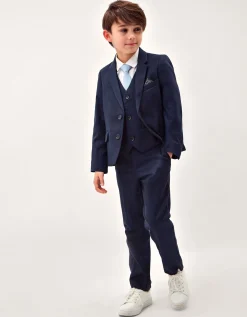Harry Herringbone Suit Jacket Blue