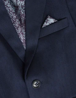 Harry Herringbone Suit Jacket Blue