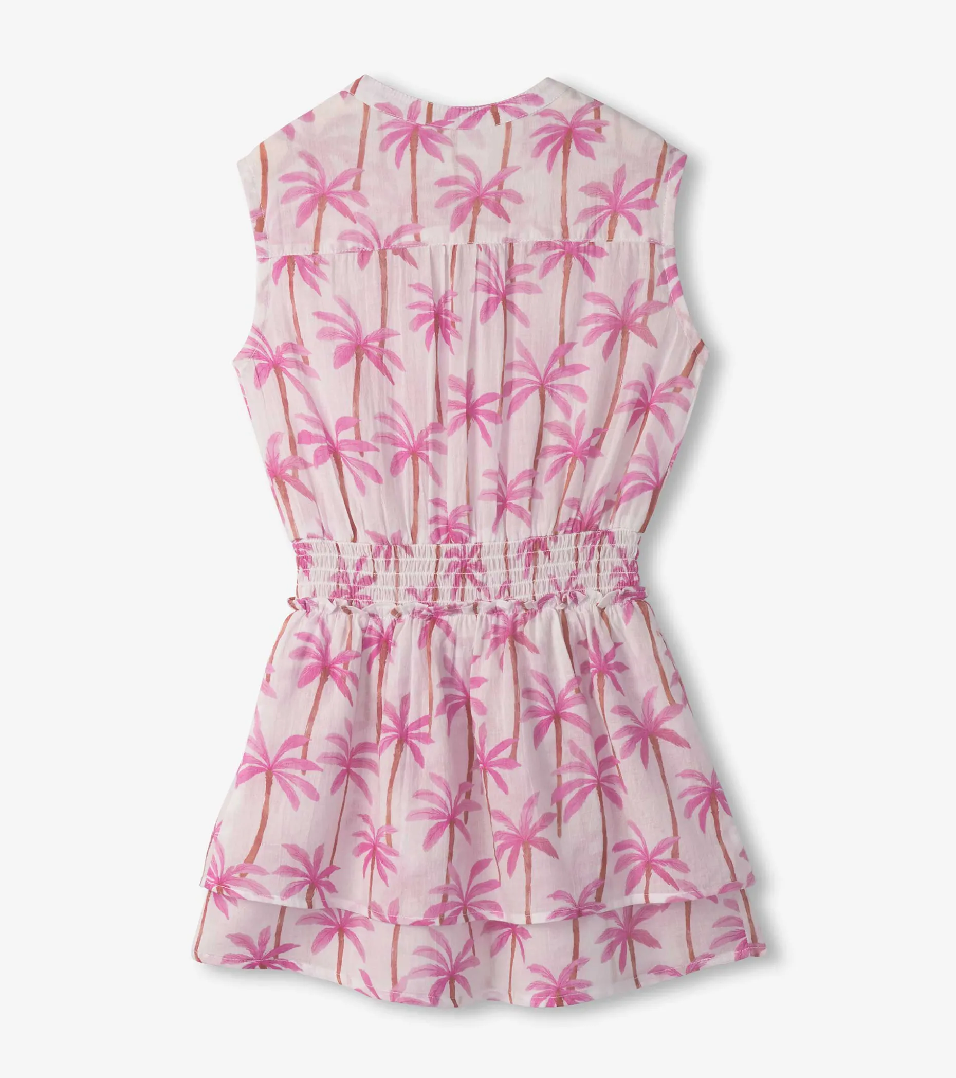 Hatley Palm Print Sleeveless Dress White