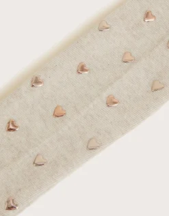 Heart Stud Tights Camel