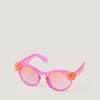 Hibiscus Glitter Round Sunglasses