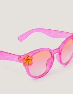 Hibiscus Glitter Round Sunglasses