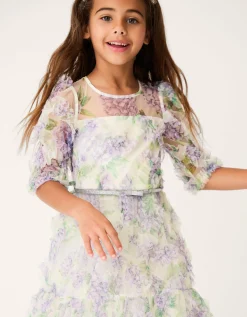 Hydrangea Ruffle Party Dress Multi