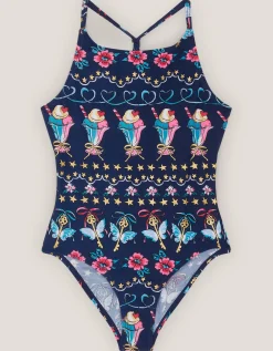 Ice Cream Print Swimsuit Blue