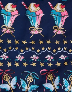 Ice Cream Print Swimsuit Blue