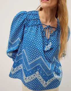 Iggy Floral Print Blouse Blue